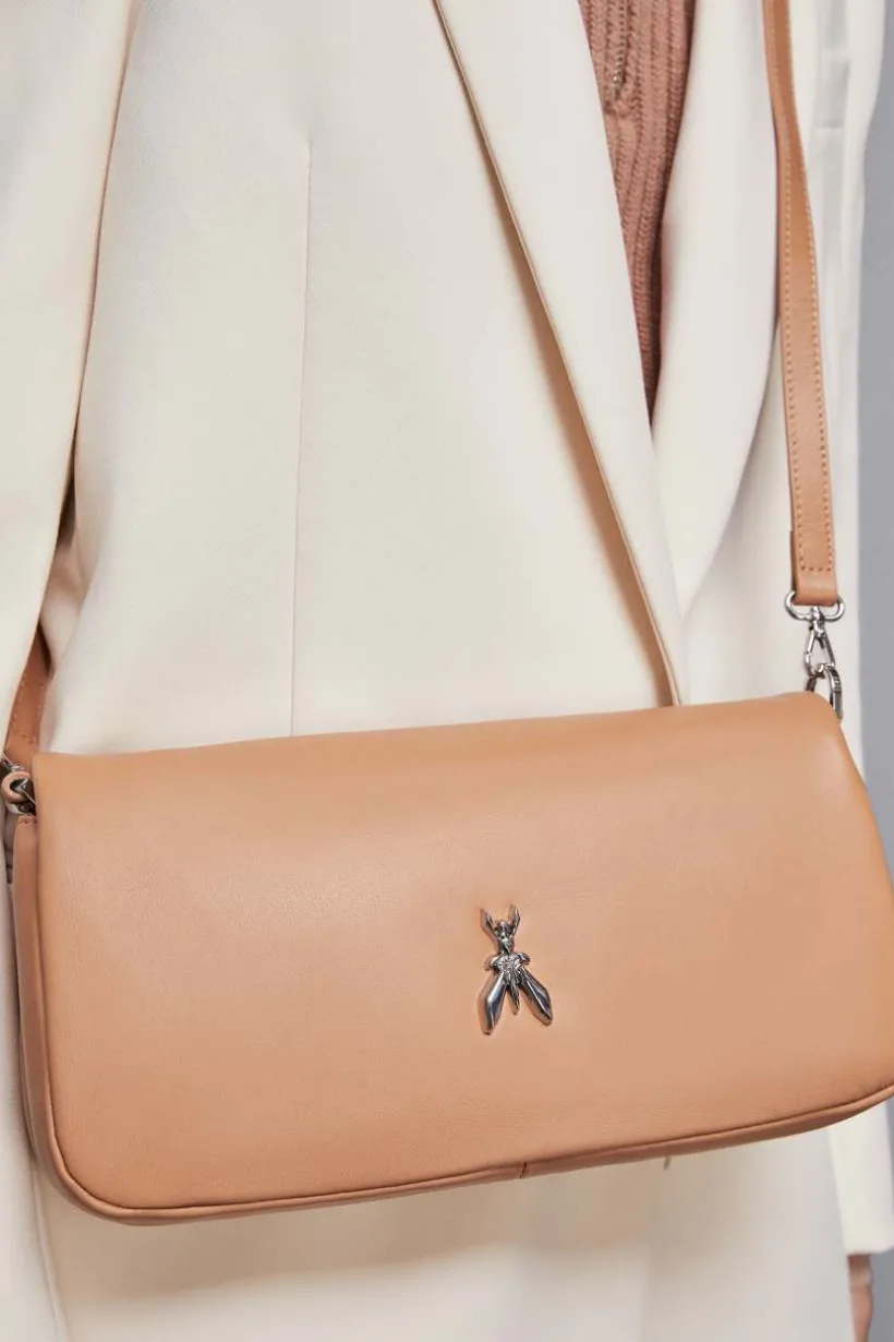 Borsa a tracolla con zip in pelle