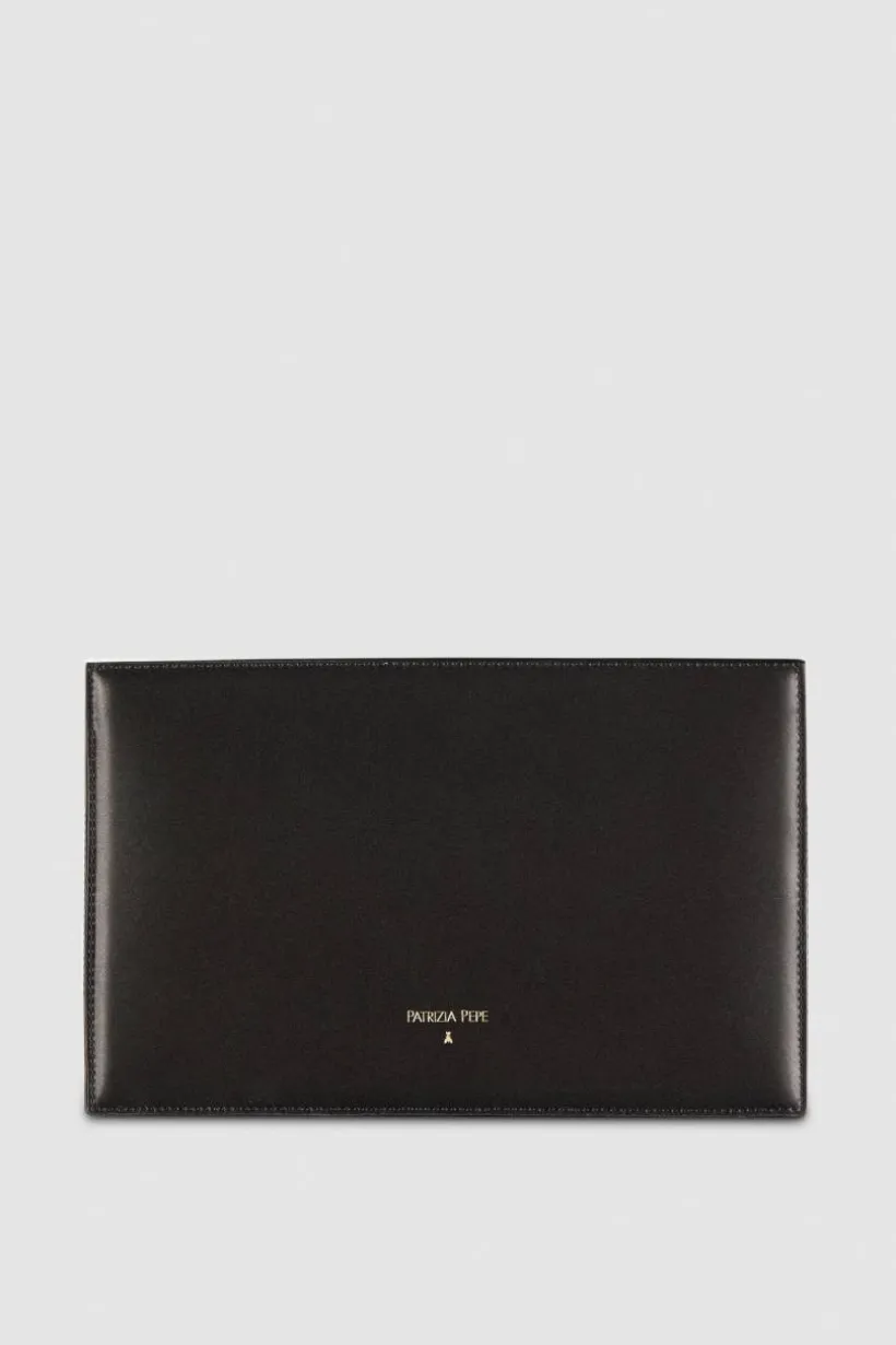 Borsa pocket con zip a tracolla in pelle