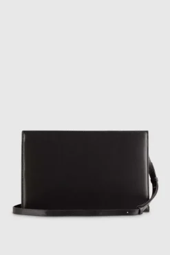 Borsa pocket con zip a tracolla in pelle