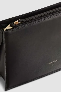 Borsa pocket con zip a tracolla in pelle