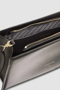 Borsa pocket con zip a tracolla in pelle