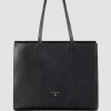 Borsa shopping in pelle con zip