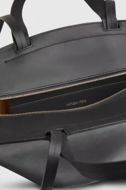 Borsa shopping in pelle con manici