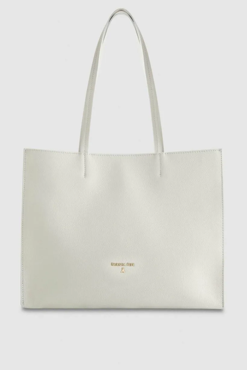 Borsa shopping in pelle martellata