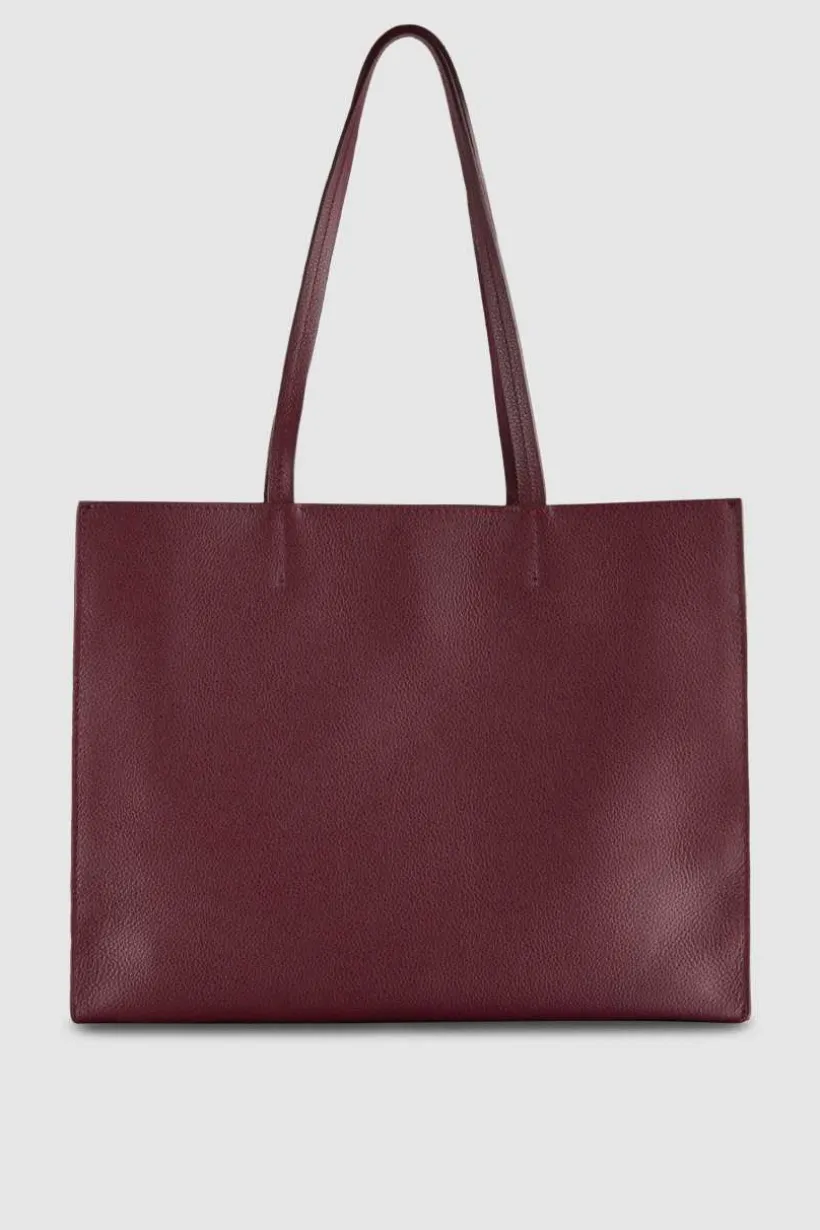 Borsa shopping in pelle martellata