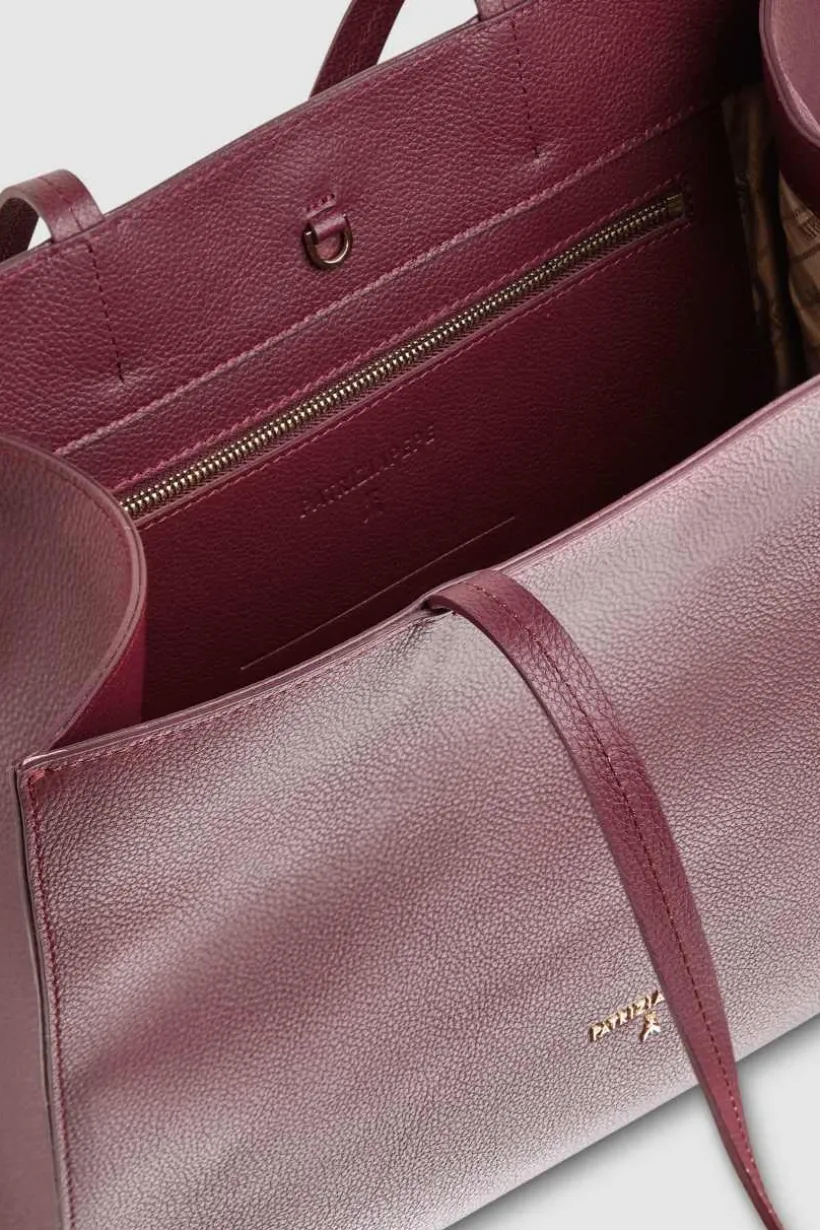 Borsa shopping in pelle martellata