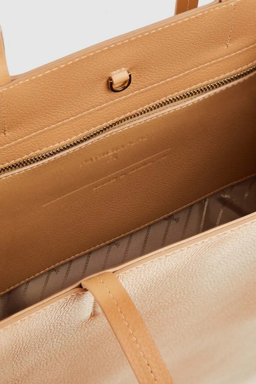 Borsa shopping in pelle martellata