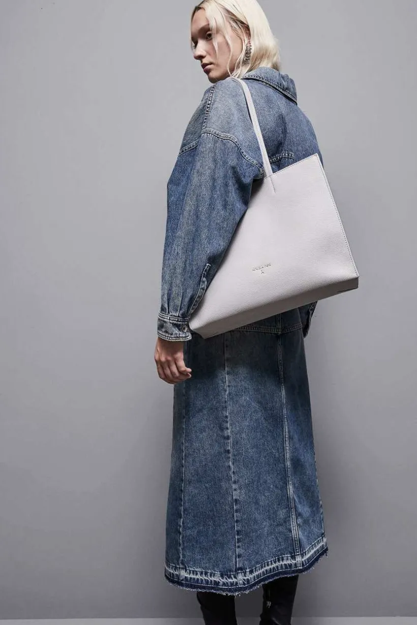 Borsa shopping in pelle martellata