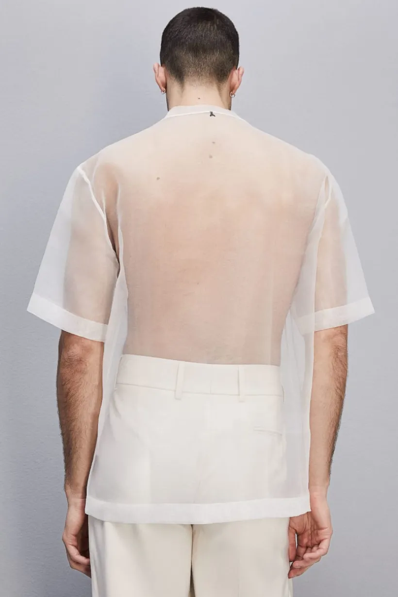 Boxy T-shirt manica corta con bordo taglio vivo