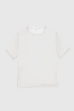 Boxy T-shirt manica corta con bordo taglio vivo