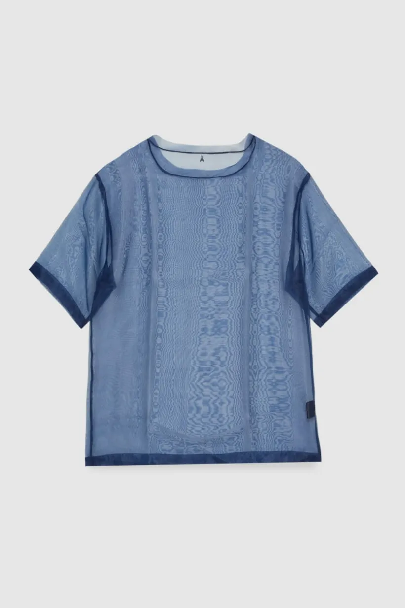 Boxy T-shirt manica corta con bordo taglio vivo