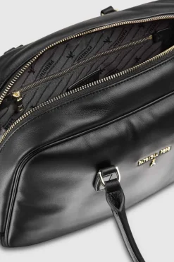 Camera case a tracolla con zip in pelle