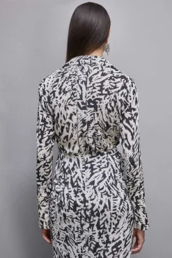 Camicia a maniche lunghe in georgette