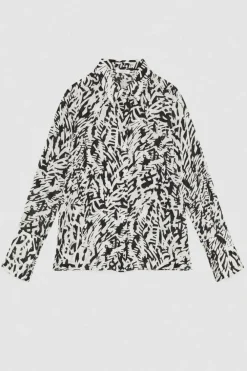 Camicia a maniche lunghe in georgette