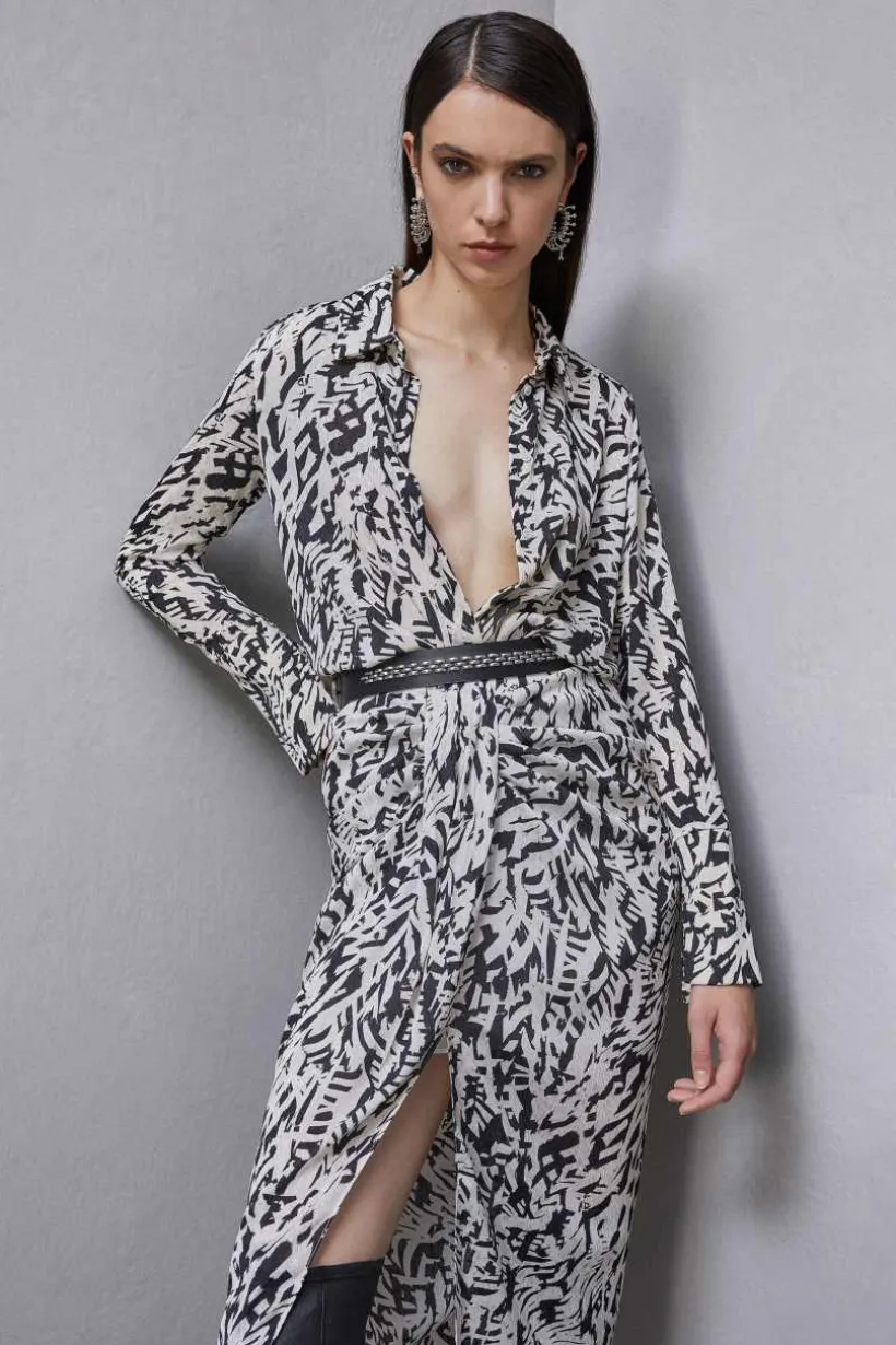 Camicia a maniche lunghe in georgette