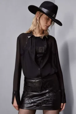 Camicia con ricamo cowgirl