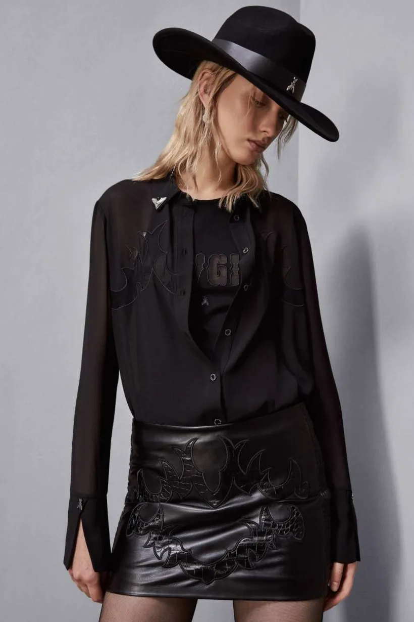 Camicia con ricamo cowgirl