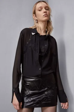 Camicia con ricamo cowgirl