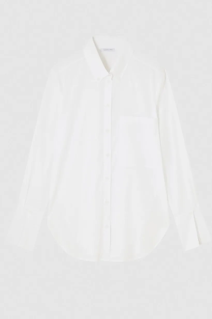 Camicia con taschino in cotone Essential