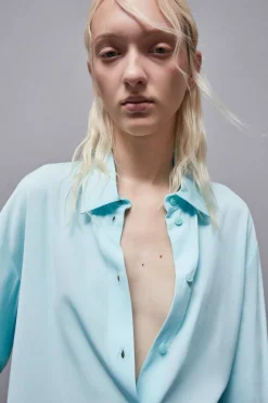 Camicia in twill di viscosa Essential