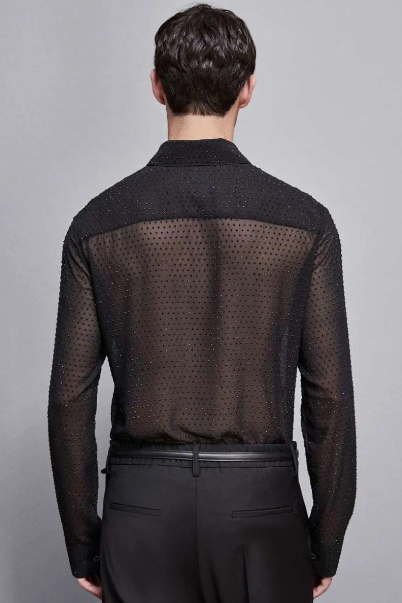 Camicia in voile con strass