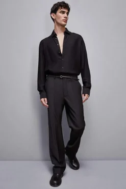 Camicia jacquard in twill di viscosa