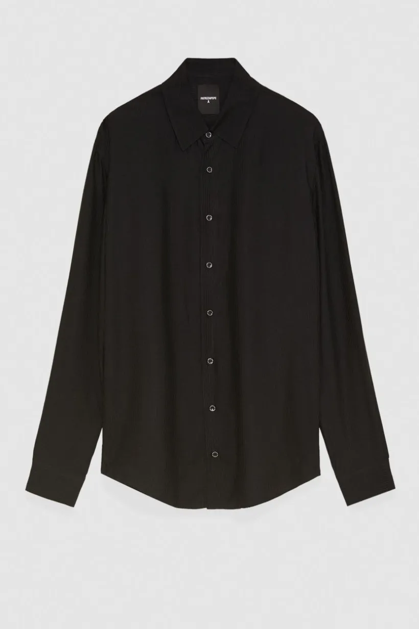 Camicia jacquard in twill di viscosa