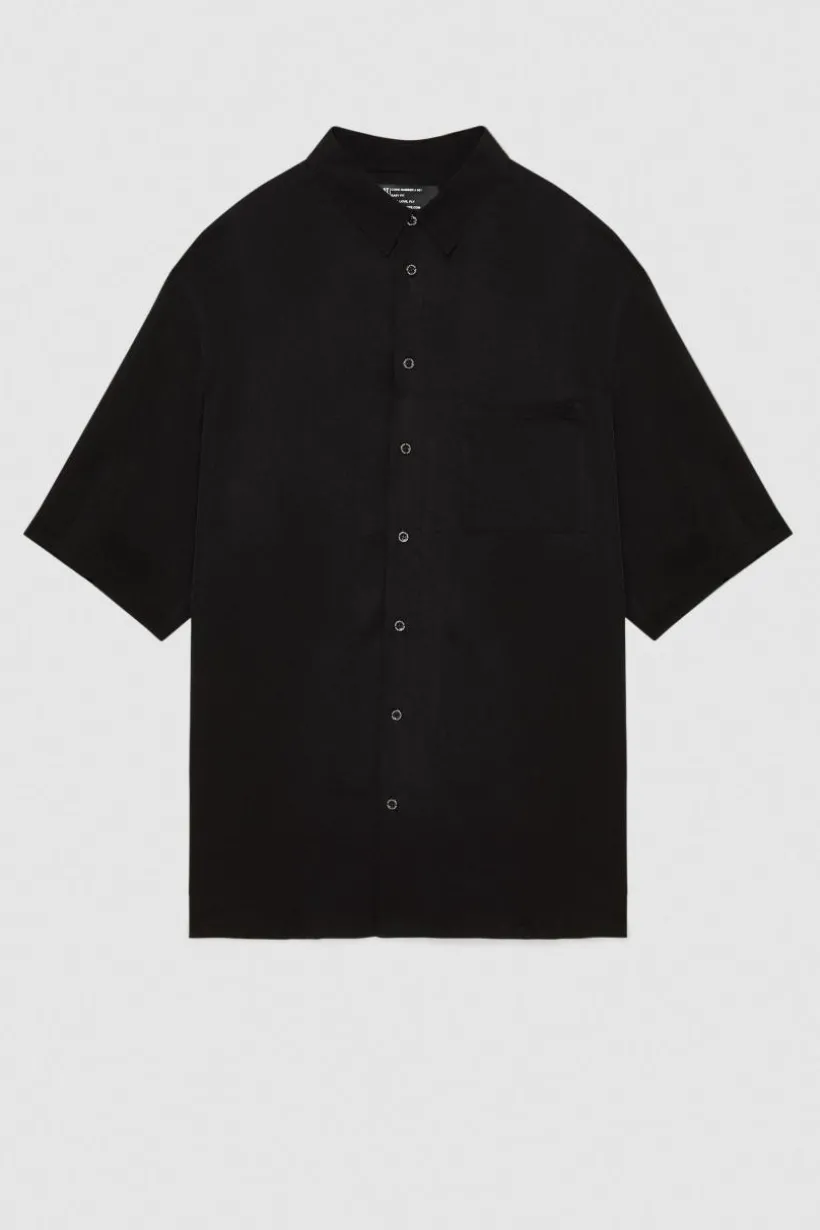 Camicia manica corta in twill di viscosa