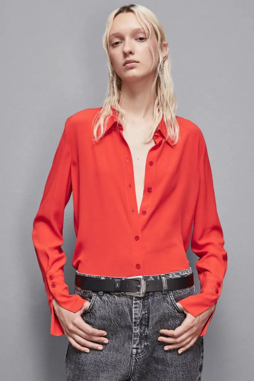 Camicia maniche lunghe in crepe Essential