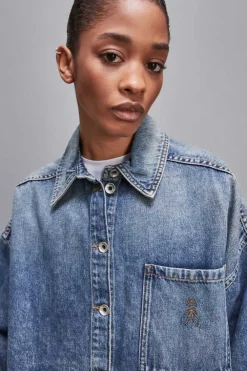 Camicia maniche lunghe in jeans blu
