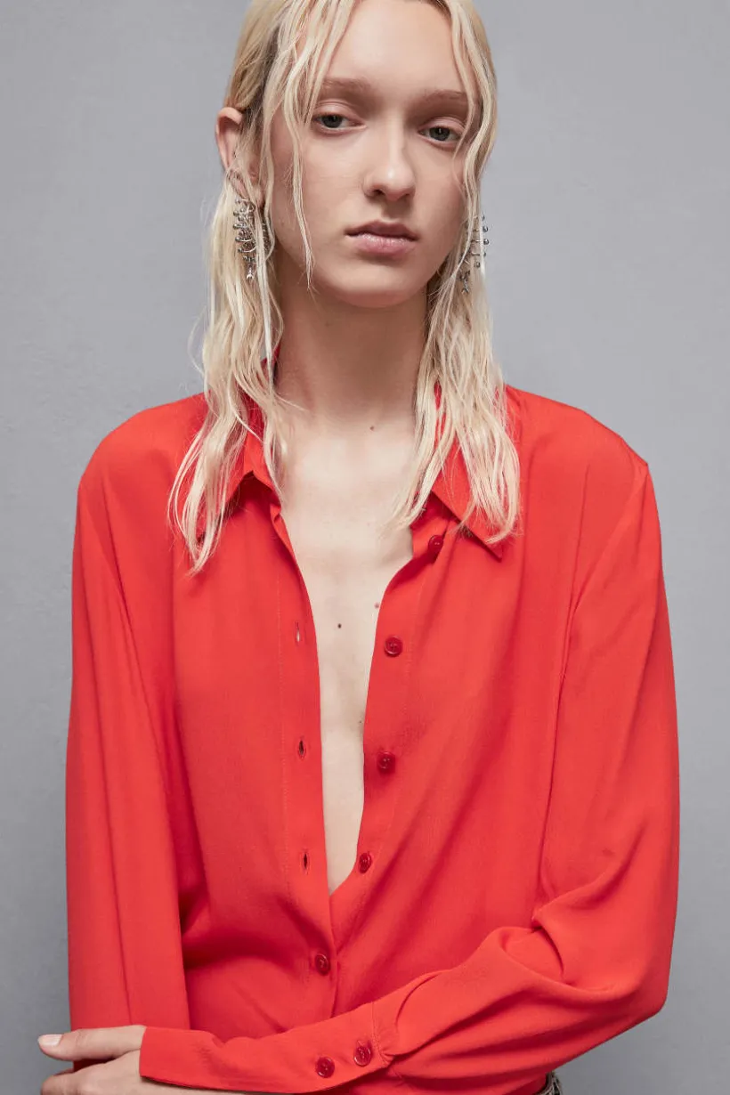 Camicia maniche lunghe in crepe Essential