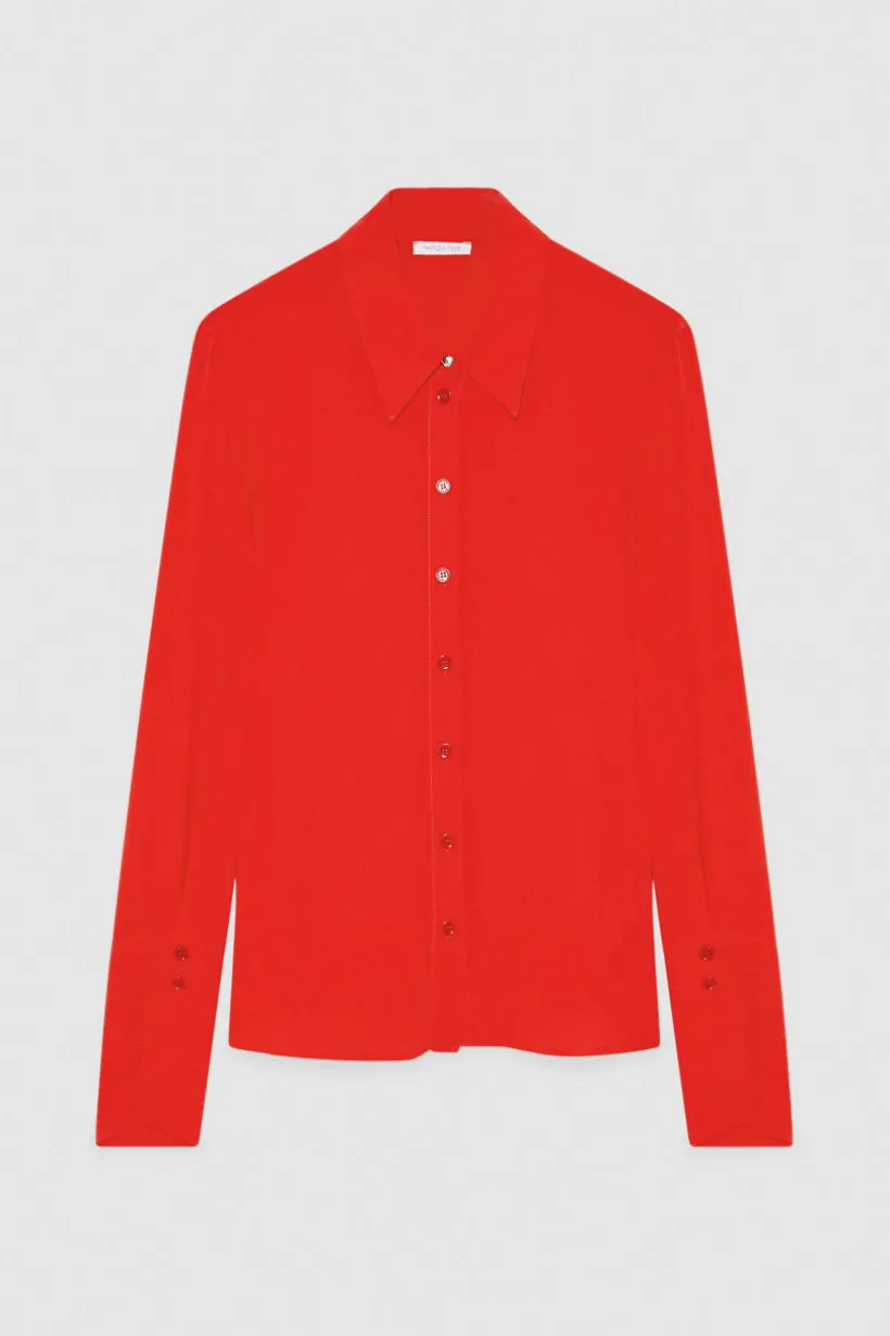 Camicia maniche lunghe in crepe Essential