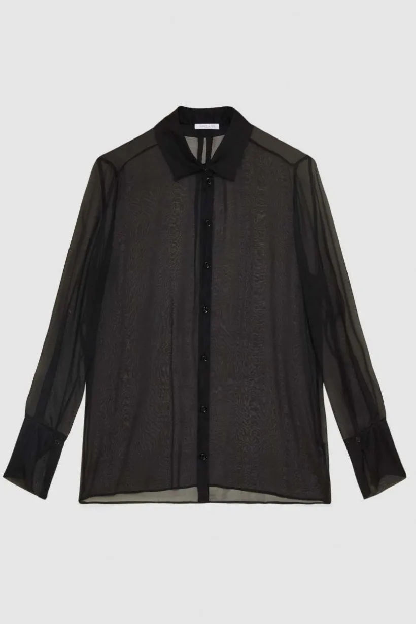 Camicia over in chiffon di seta