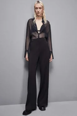 Camicia over in chiffon di seta