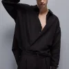 Camicia oversize in lino e viscosa