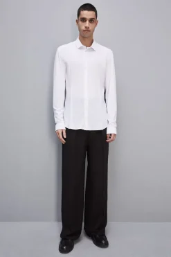Camicia slim fit in jersey