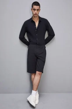Camicia slim fit in jersey