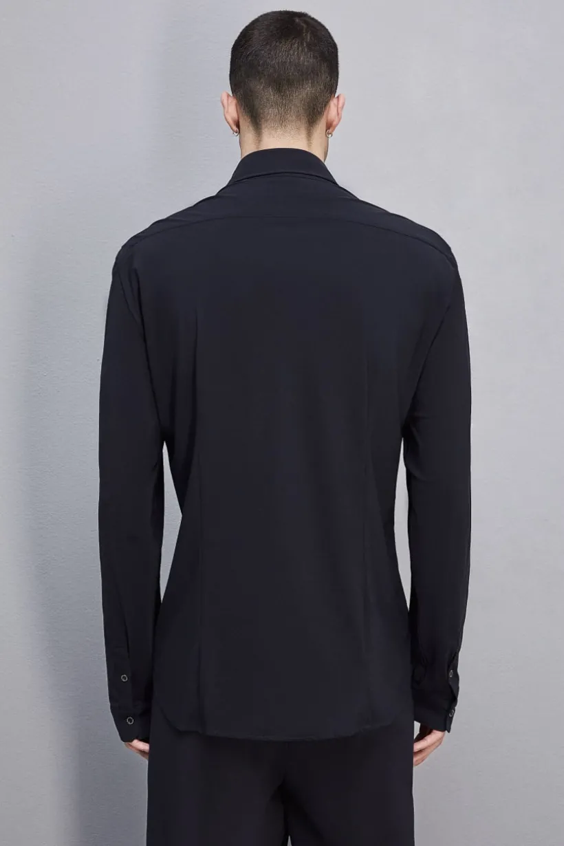 Camicia slim fit in jersey