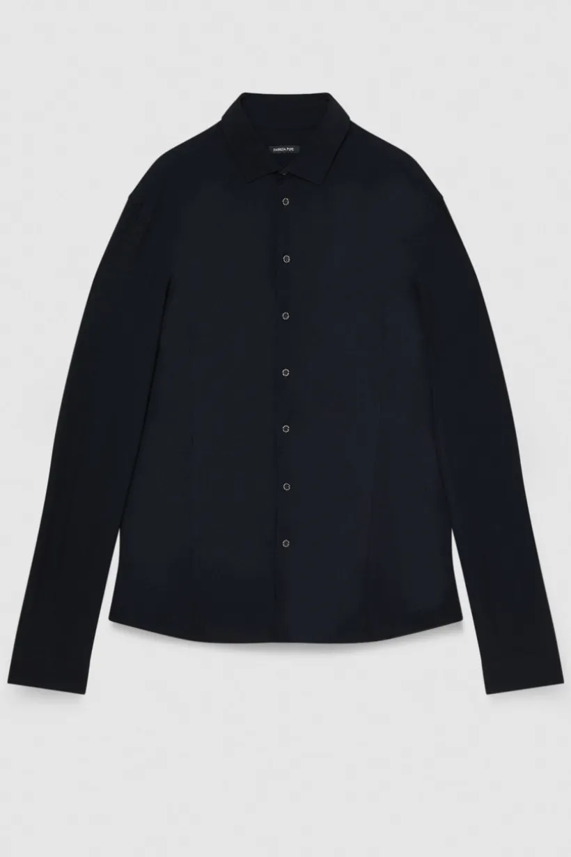Camicia slim fit in jersey