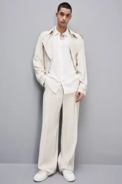 Camicia tinta unita In twill di viscosa