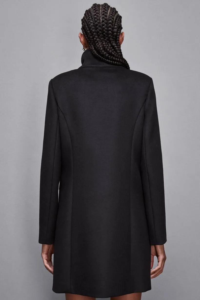 Cappotto collo alto in panno "Essential"