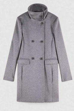 Cappotto collo alto in panno