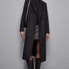 Cappotto con cintura in panno "Essential"