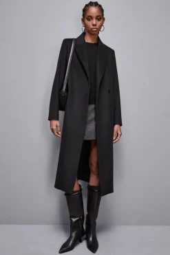 Cappotto con cintura in panno "Essential"