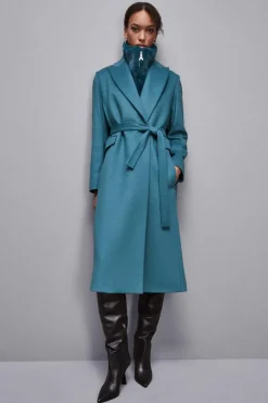 Cappotto con cintura in panno "Essential"