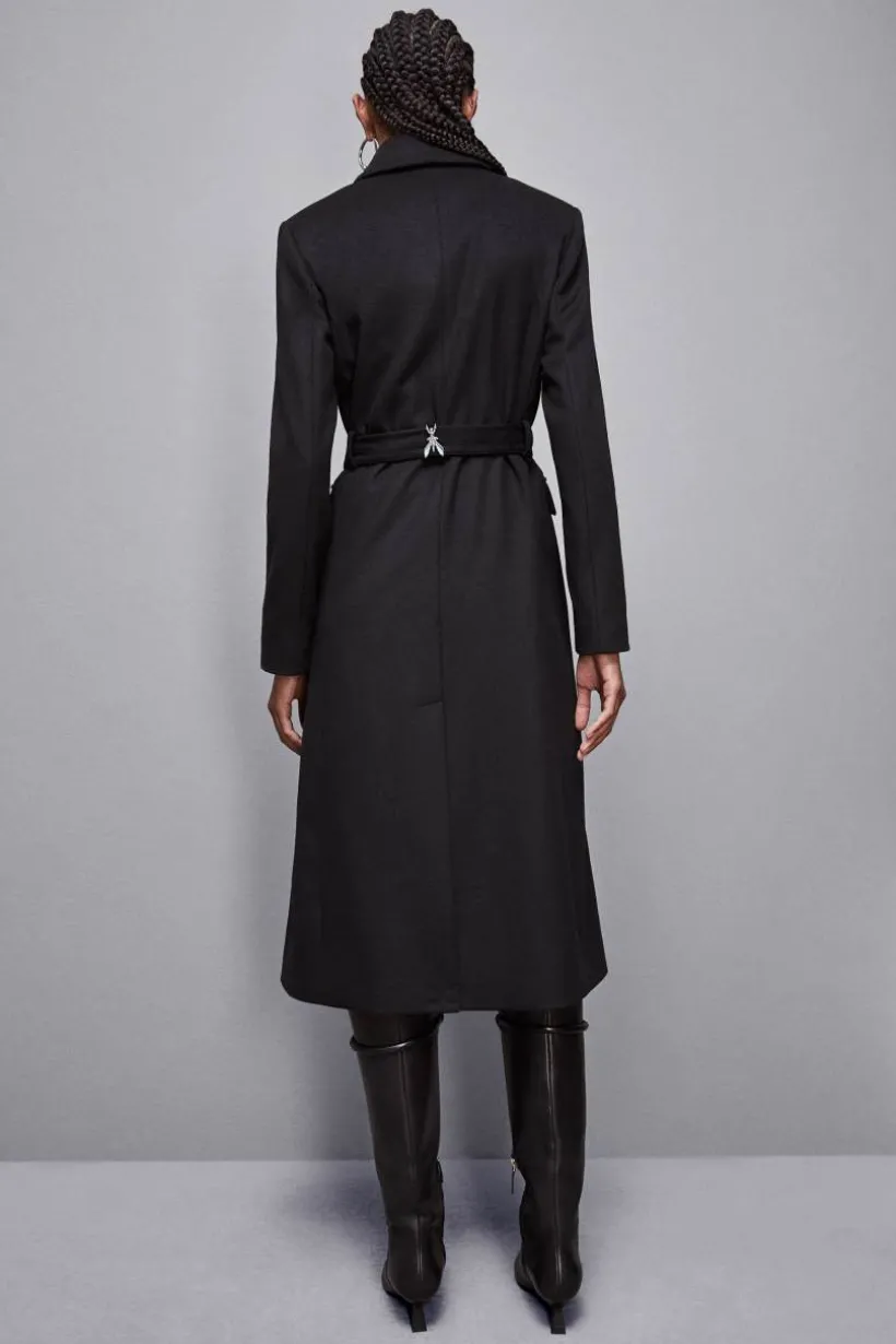 Cappotto con cintura in panno "Essential"