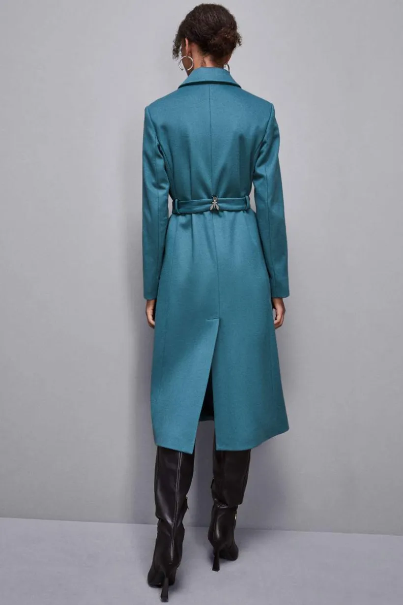 Cappotto con cintura in panno "Essential"