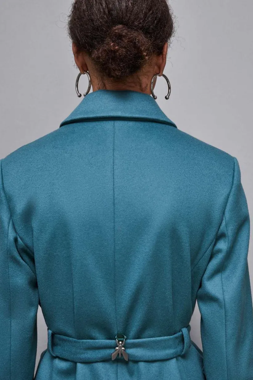 Cappotto con cintura in panno "Essential"