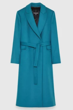 Cappotto con cintura in panno