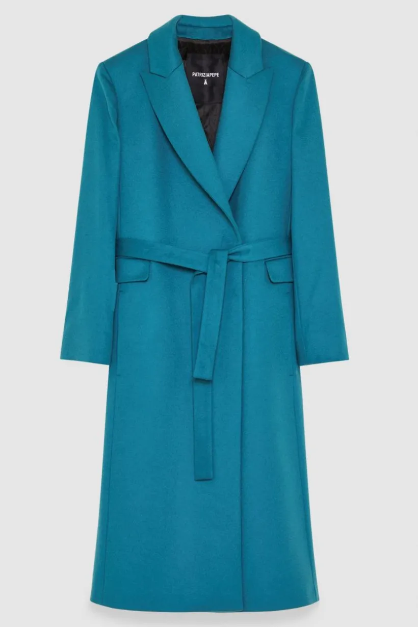 Cappotto con cintura in panno "Essential"